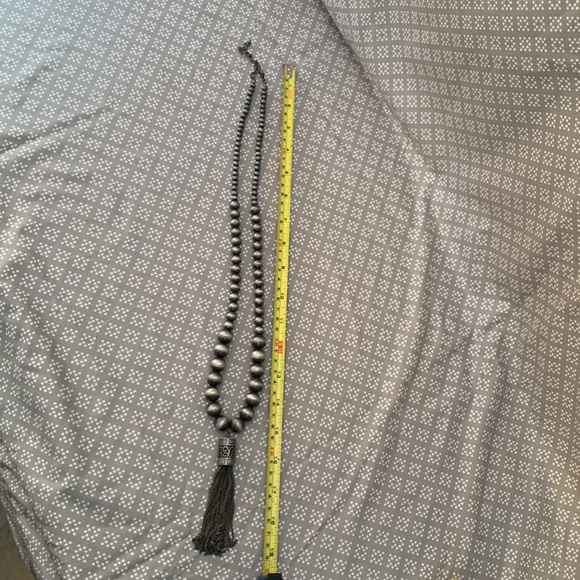 Silver Tassel Necklace Adjustable Length - Picture 5 of 5